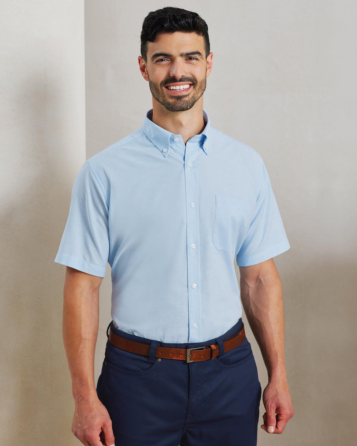 Premier Workwear oxford košeľa s krátkym rukávom