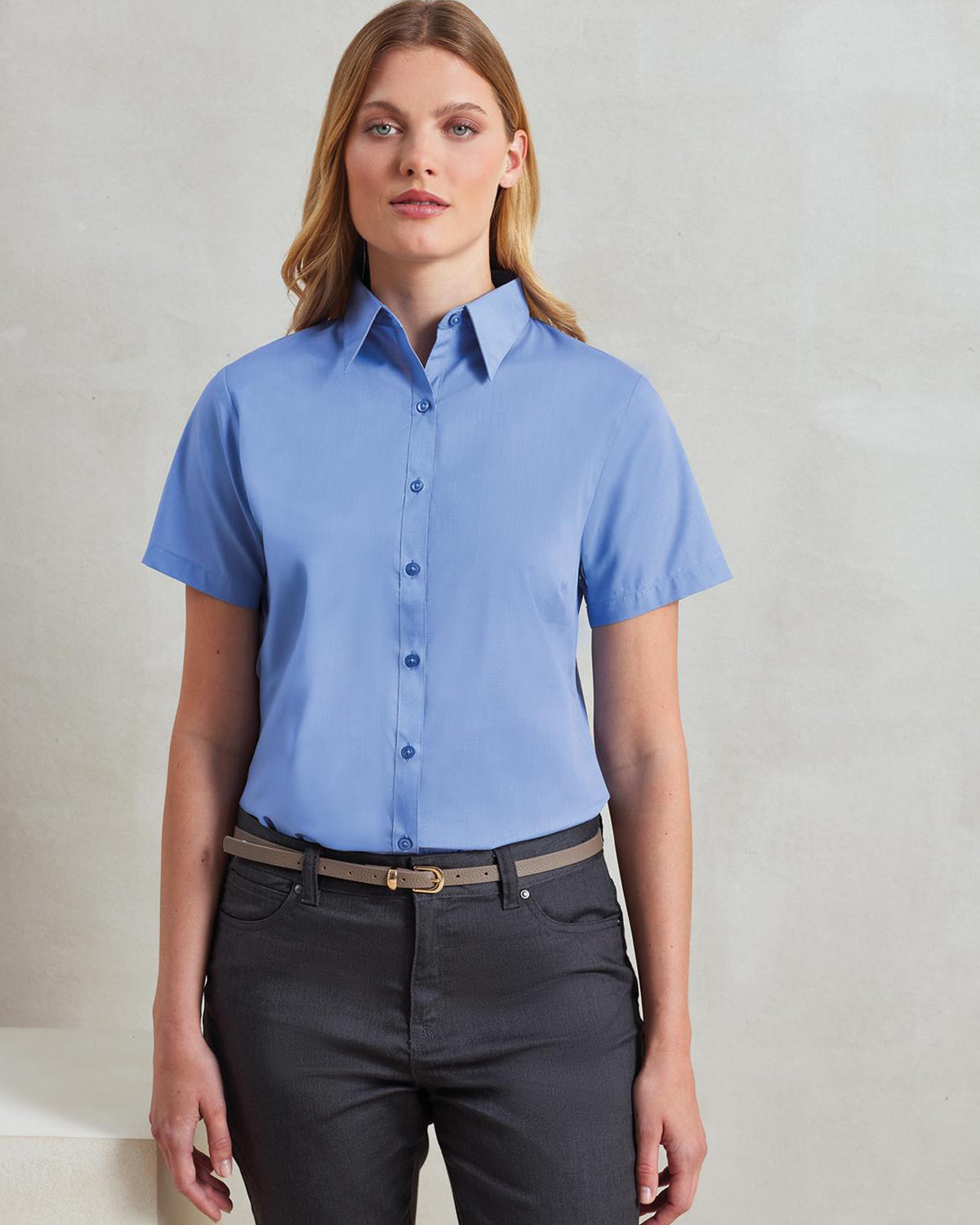Premier Workwear women’s poplin short sleeve blouse