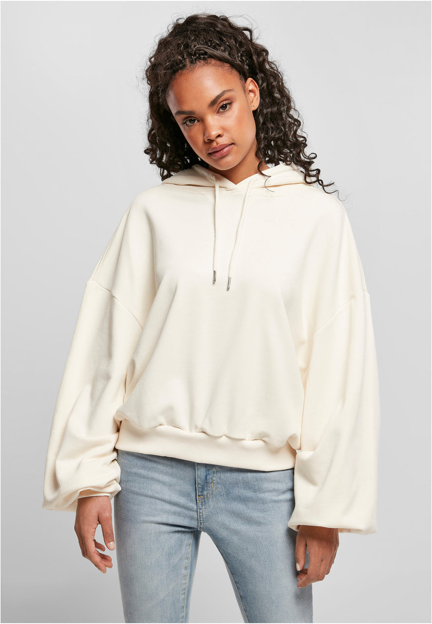 Urban Classics women's organic oversized terry hoodie whitesand