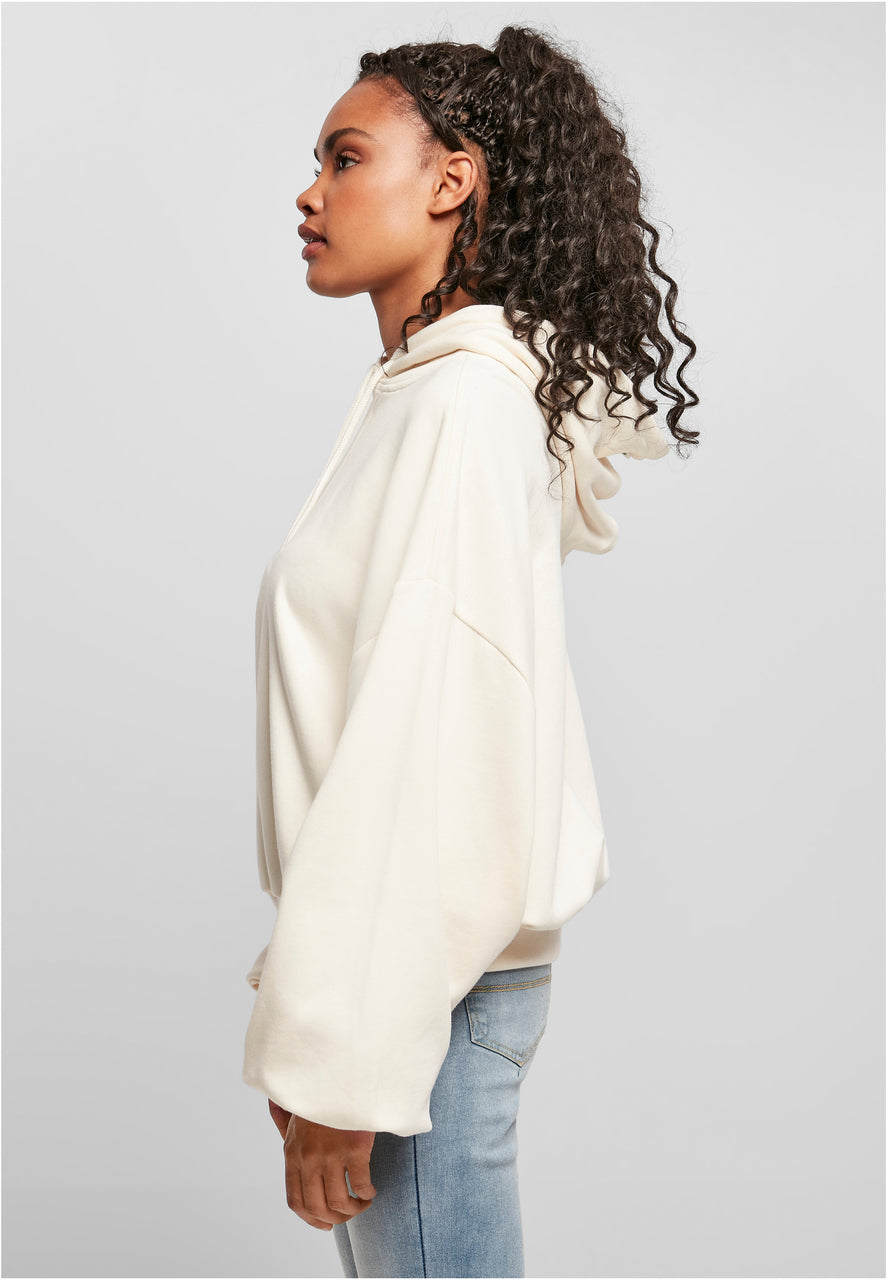 Urban Classics women's organic oversized terry hoodie whitesand